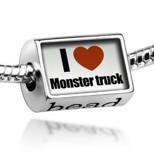  Beads I Love monster truck   Pandora Charm & Bracelet Compatible 