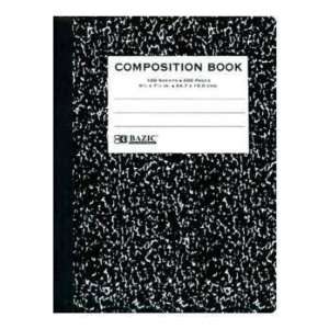    BAZIC C/R 100 Ct. Black Marble Composition Book Electronics