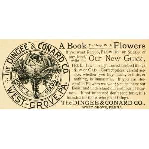  1891 Ad Dingee Conard Flower Seeds Gardening Agriculture 