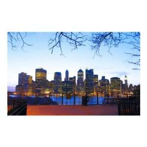Lower Manhattan Skyline View from Brooklyn Giclee Poster Print by New 