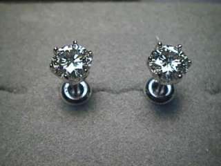   Earrings 6 PRONG TULIP Setting SCREWBACK 1 2 carats Charles & Colvard
