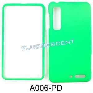 SHINNY HARD COVER CASE FOR MOTOROLA DROID 3 XT862 FLUORESCENT LIME 