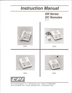 CPI Communications, DR Series, DC Remote Instr Manual  