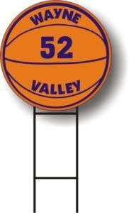 PERSONALIZED SCHOOL BASKETBALL LAWN SIGN  