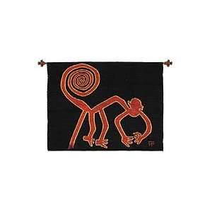  NOVICA Wool and cotton tapestry, Nazca Monkey