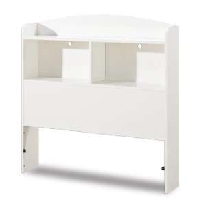  Logik Contemporary Twin Bookcase Headboard in Pure White 