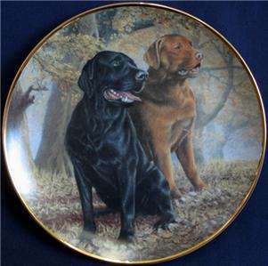 SET Plates COMPANIONS By NIGEL HEMMING LABRADOR DOGS Franklin Mint 