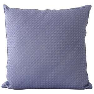  Lance Wovens Watercolor Periwinkle Leather Pillow