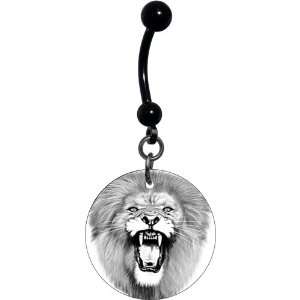  Black and White Lion Belly Ring Jewelry