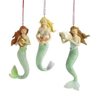  Mermaids Holding Trinkets Christmas Ornaments Set of 3 