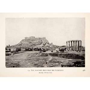   Zeus Athens Ruins Temple Gods   Original Halftone Print Home
