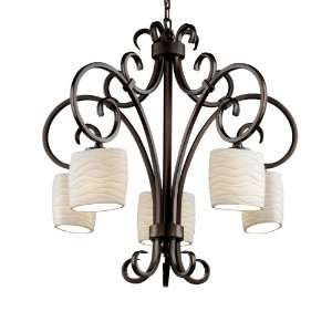   Victoria 30 Dark Bronze with Oval Shades Chandelier