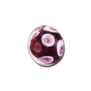  13mm Purple with Shades of Purple Dots Glass Beads   Large 