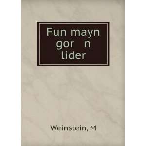  Fun mayn gor n lider M Weinstein Books