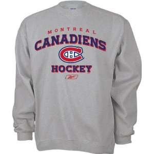  Montreal Canadiens Stacked Logo Crewneck Fleece Sweatshirt 