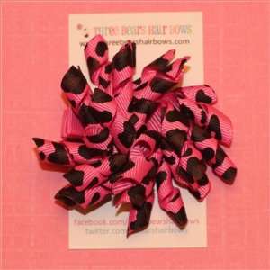  Hot Pink Animal Print Korker Hair Bow Beauty