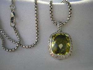 Yurman LEMON CITRINE Diamond .30tcw Noblesse 17in Sterling Silver 