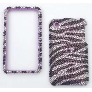   ZEBRA PRINT DIVA CRYSTALS snap on cover faceplate for Apple iPhone 3G