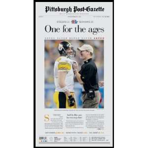 Pittsburgh Steelers   Cowher Roethlisberger   Super Bowl 40 XL   Wood 