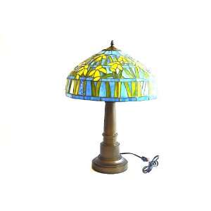  Tiffany Style Table Lamp Yellow Jonquil   Now 