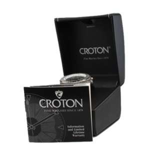 Croton Circuit Breaker Black Skeleton Leather Watch NEW 754425104651 