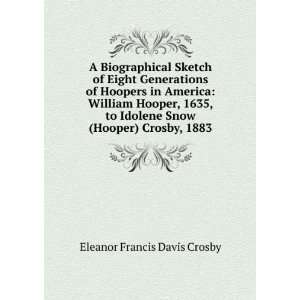   William Hooper, 1635, to Idolene Snow (Hooper) Crosby, 1883 Eleanor