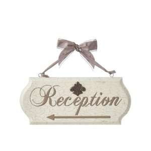 Reception Reversible Arrow Sign in Cream Crackle Finish (Pack of 2)