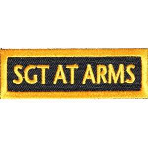  Sgt At Arms Patch in Yellow, 3x1 inch, small embroidered 