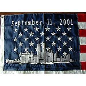  September 11 2001 Embroidered 3x5 Flag Patio, Lawn 