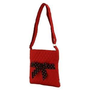  Monogrammable Red Hipster Crossbody Handbag with Black 