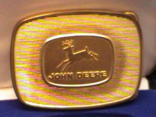 COLLECTIBLE 1986 HIGH QUALITY 24K GOLD PLATED JOHN DEERE BELT BUCKLE 