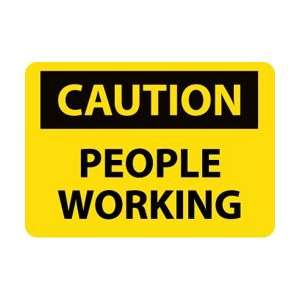 C578PB   Caution, People Working, 10 X 14, Pressure Sensitive Vinyl 