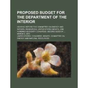  Proposed budget for the Department of the Interior 