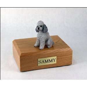    821 Poodle   Sport Cut, Grey Dog Cremation Urn