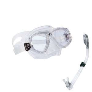  Cressi Sub Perla Mask and Dry Adult Snorkel Combo Set 