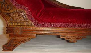 OOAK Beautiful Artisan Handcarved Wood Doll Fainting Couch  