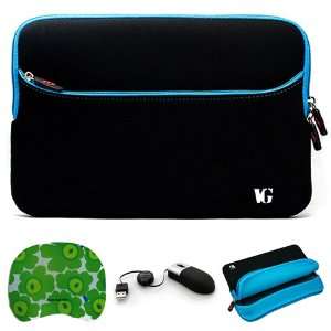 Black with Blue Edge Laptop Sleeve Water Resistant Case with Zippered 