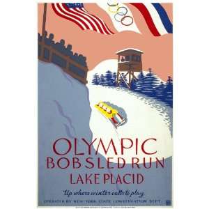11x 14 Poster.  Olympic Bob Sled Run  Poster. Decor with Unusual 