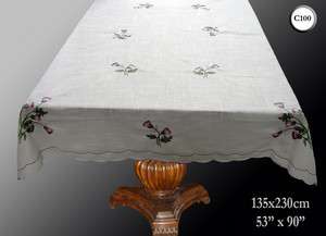 Scottish Thistle Gift Embroidered Tablecloth 135x230cm  