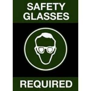    SAFETY GLASSES REQUIRED safety message / logo mat