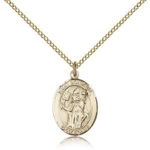 Gold Filled St. Saint Boniface Medal Pendant 3/4 x 1/2 Inches 8009GF 