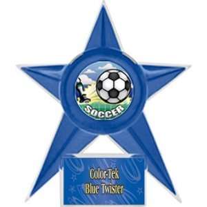 Soccer Stellar Ice 7 Trophy BLUE STAR/BLUE TWISTER PLATE   HD MYLAR 7 