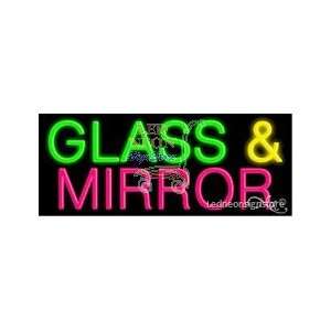  Glass and Mirror Neon Sign 13 Tall x 32 Wide x 3 Deep 
