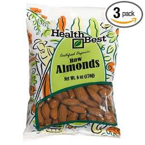 Health Best Almonds Raw Whole, 6 Ounce Packages (Pack of 3)  
