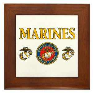   Framed Tile Marines United States Marine Corps Seal 