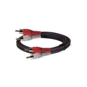 12ft Black Stereo Cable with 2x RCA Male to 2x RCA Male Connectors 