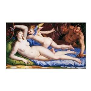  Bronzino Venus, Cupido and Satyr Poster (16.00 x 12.00 