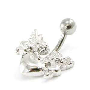  Body piercing Coeur Cupidon silvery. Jewelry