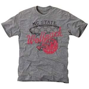  NCAA NC State Wolfpack Hoop Tri Blend T Shirt   Ash 