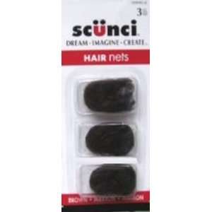  Scunci Brown Hair Nets 3 Pieces (6 Pack) Health 